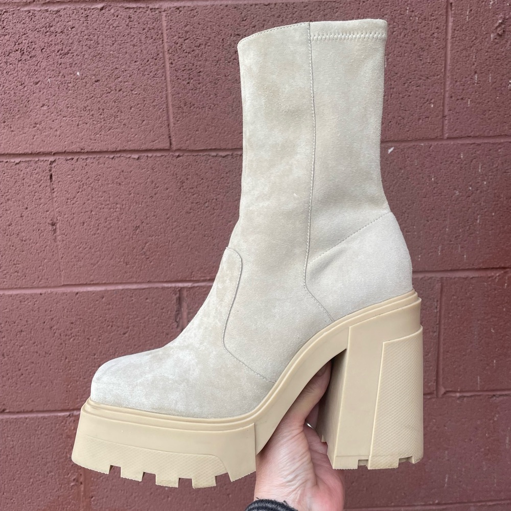 Syro Suede Platform Square Toe Boots Size 9 - Picture 2 of 15